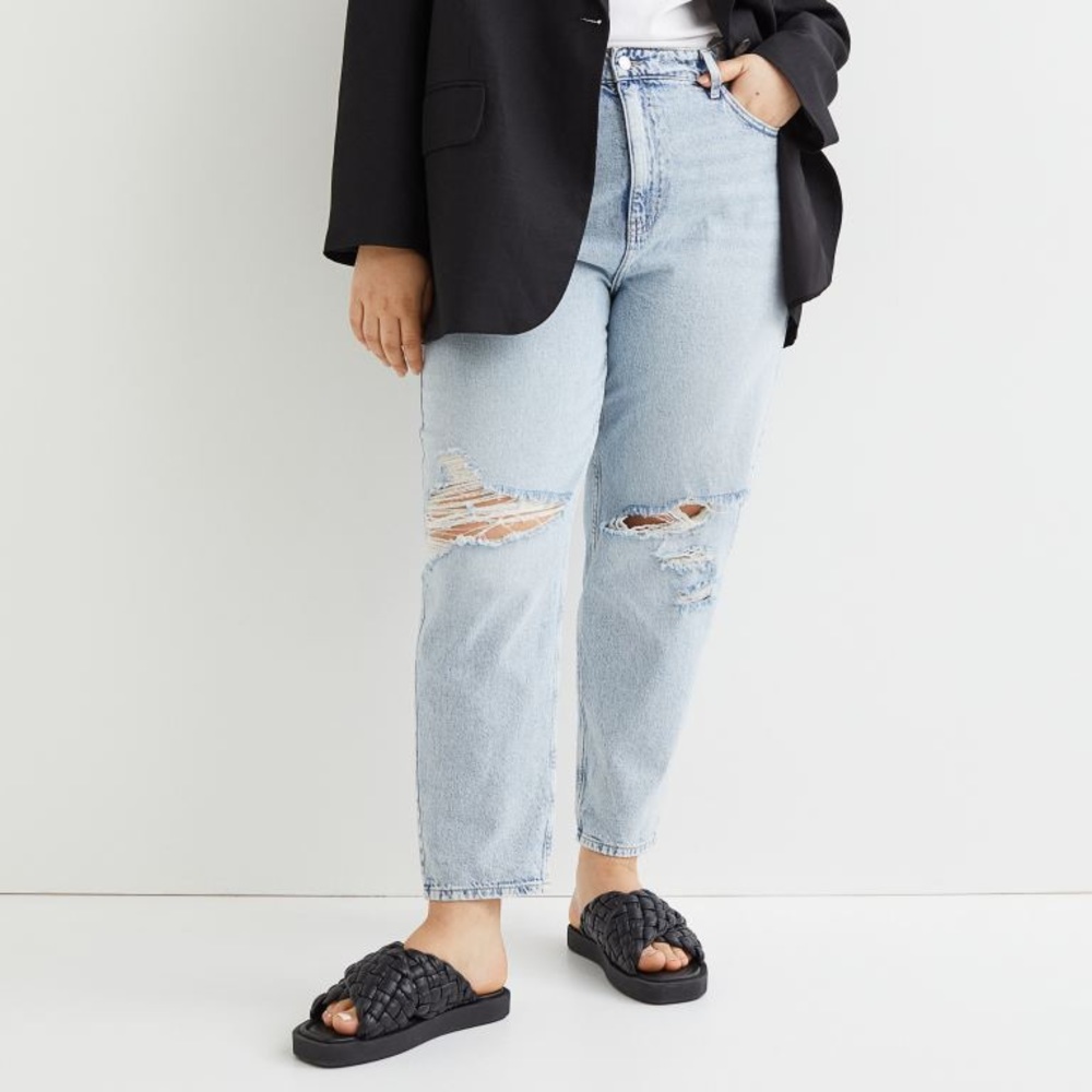 H&M Denim Low Waist Boyfriend Light Wash Jeans